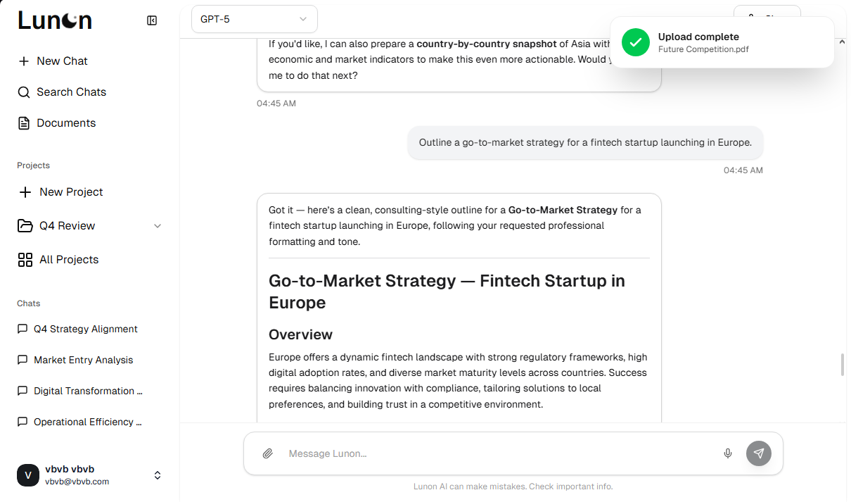 Lunon Demo Interface